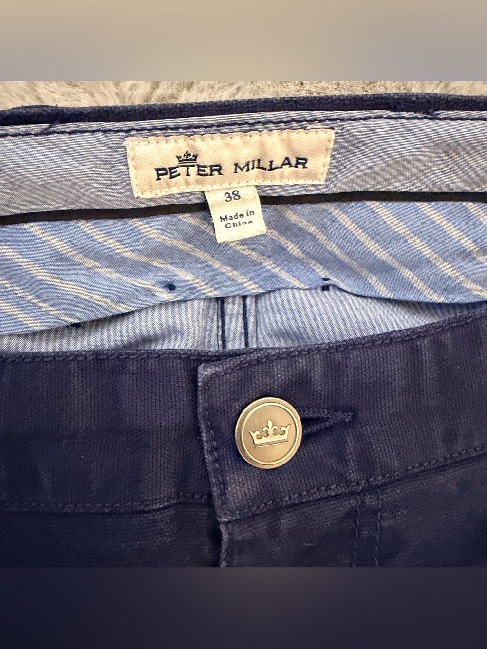 Peter Millar Men's luxury Blue Pants Size 38 Preowned